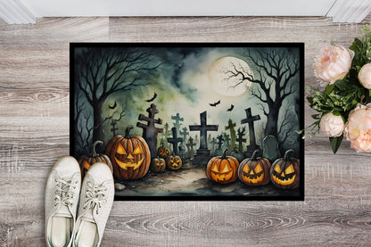 Graveyard Pumpkin Spooky Halloween Doormat