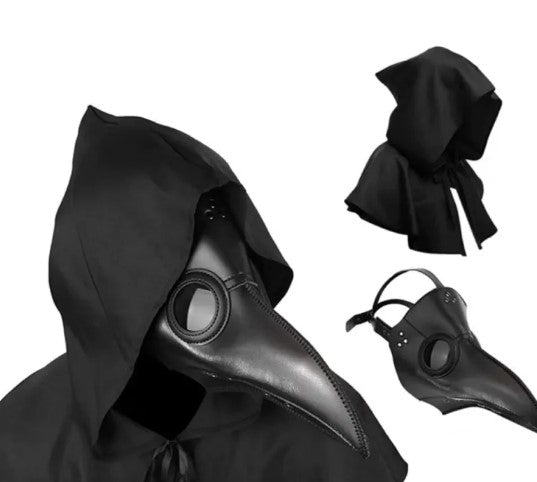 Halloween Black Plague Doctor Costume Mask
