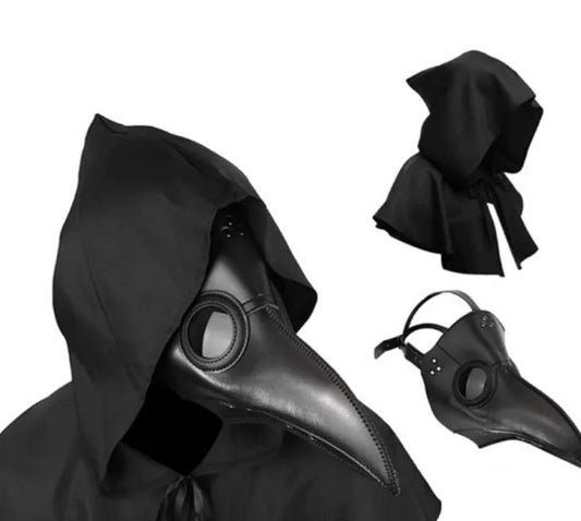 Halloween Black Plague Doctor Costume Mask
