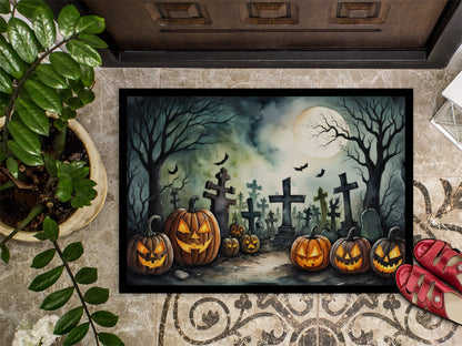 Graveyard Pumpkin Spooky Halloween Doormat
