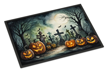 Graveyard Pumpkin Spooky Halloween Doormat